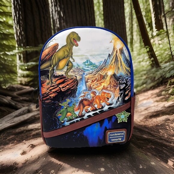 NWT Loungefly Land Before Time Little Foot Petrie Dinosaur Backpack Ducky Cera - Picture 1 of 9